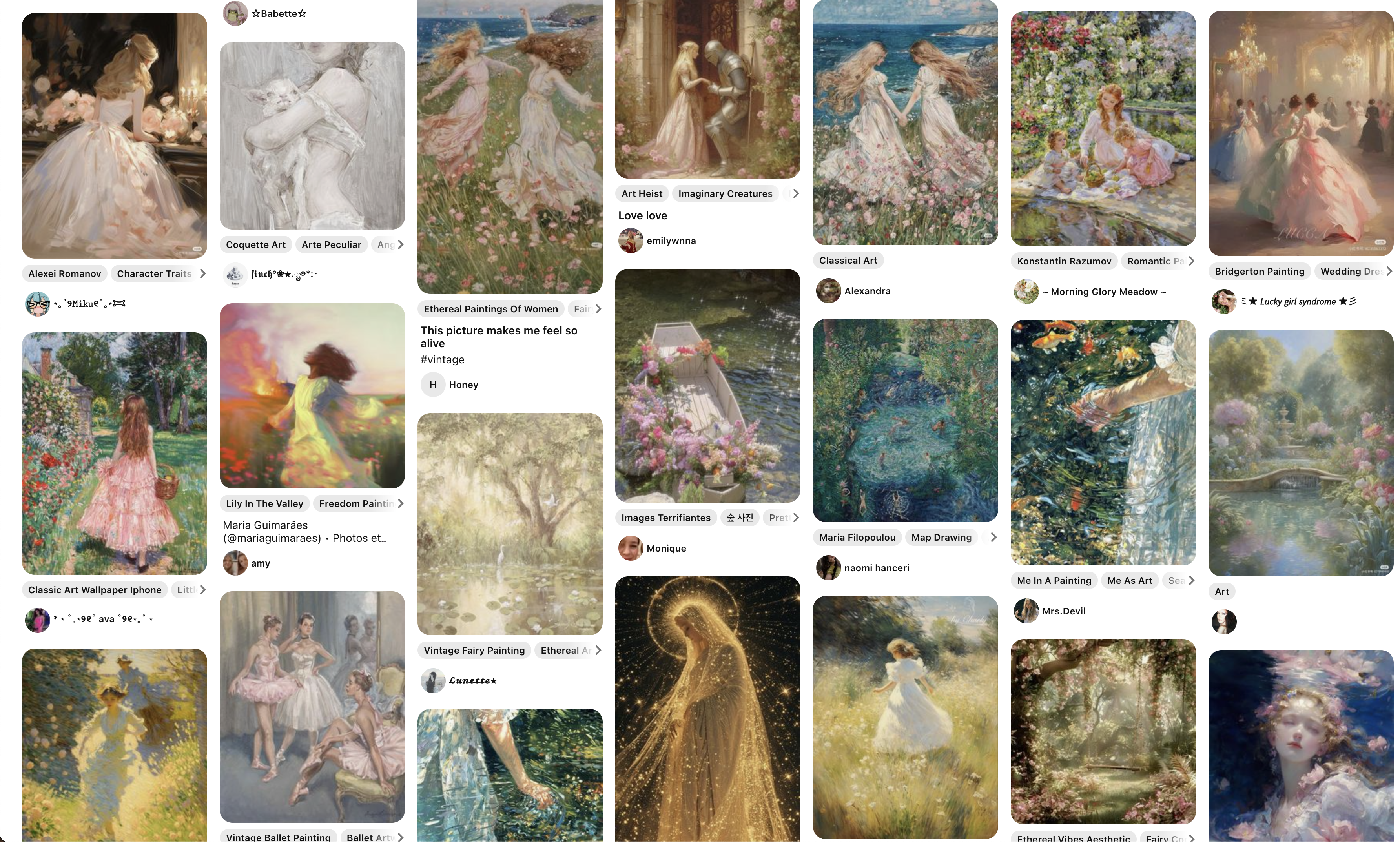 Second-level query for 'dreamy art' on Pinterest